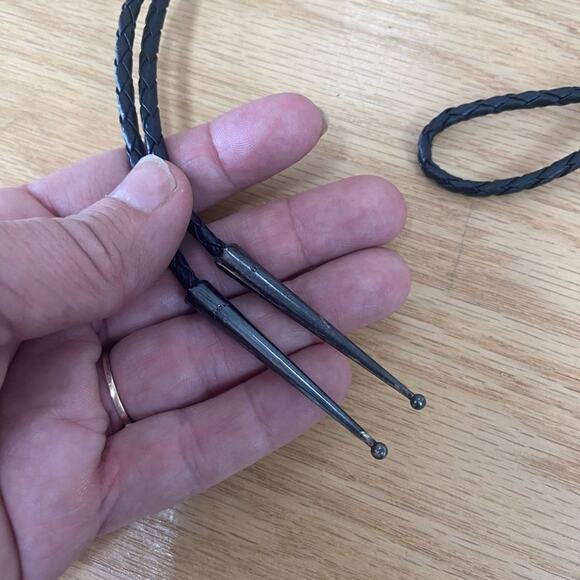 Vintage Navajo Sterling Silver Shriner Turquoise Inlay Bolo Tie - Picture 4 of 6